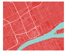 Load image into Gallery viewer, Detroit Map Print - Choose your color
