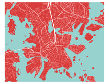 Load image into Gallery viewer, Helsinki Map Print - Choose your color
