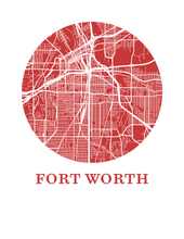 Charger l'image dans la galerie, Affiche cartographique de Fort Worth - Style OMap
