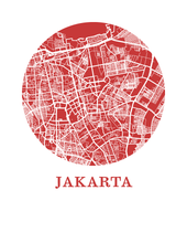 Charger l'image dans la galerie, Affiche cartographique de Jakarta - Style OMap
