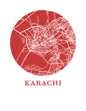Charger l'image dans la galerie, Affiche cartographique de Karachi - Style OMap
